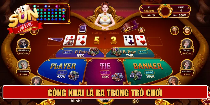 Công khai lá ba trong trò chơi